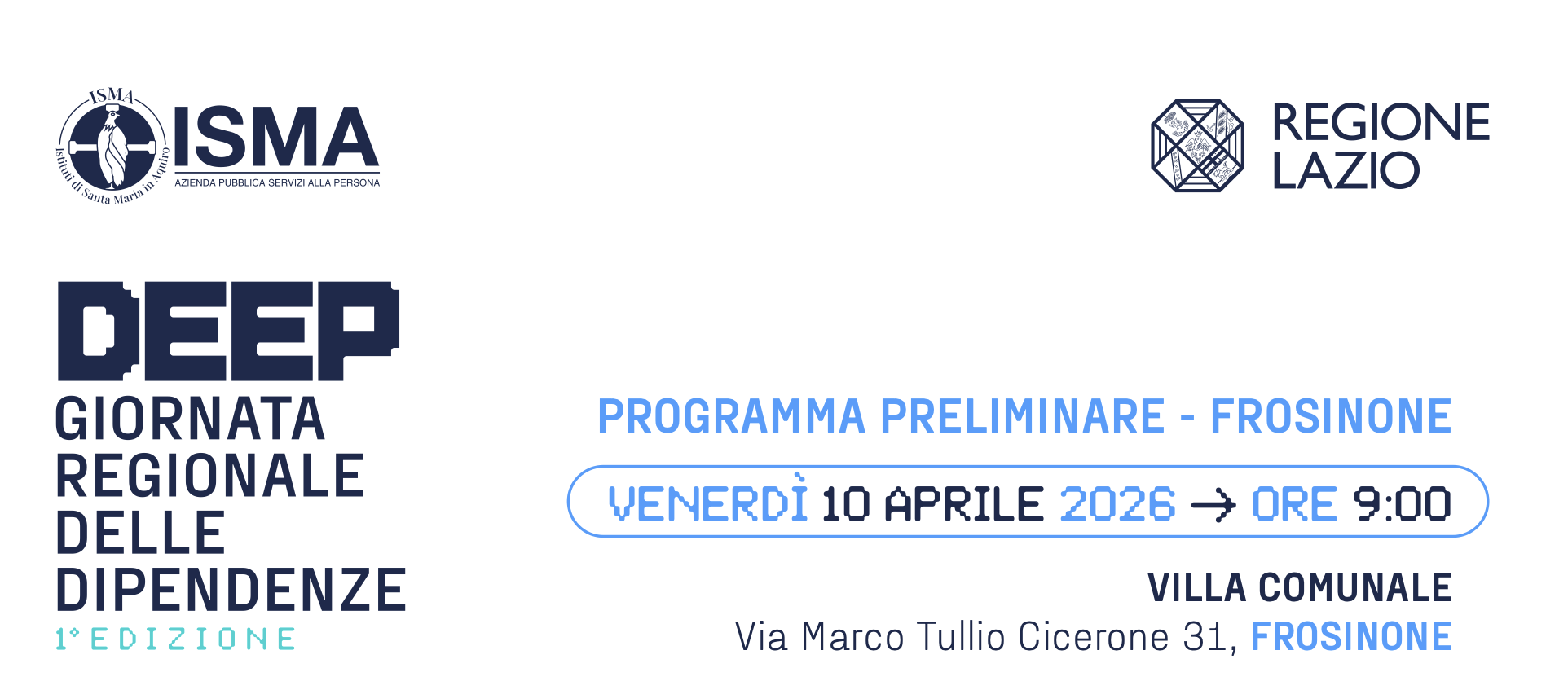 DEEP - In fondo ad ogni numero, una storia – Giornata Regionale delle Dipendenze – tappa di Frosinone